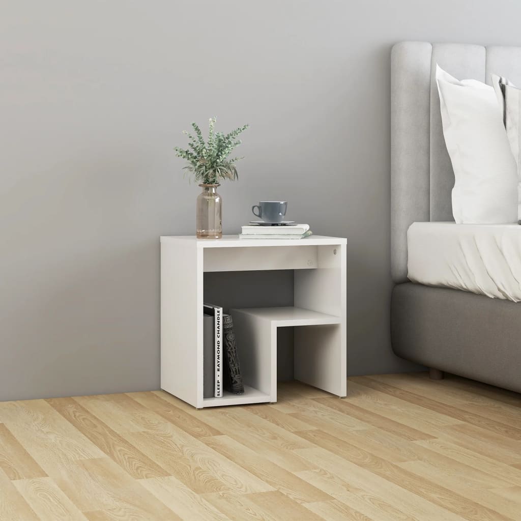 vidaXL Bed Cabinets 2 pcs High Gloss White 40x30x40 cm Engineered Wood