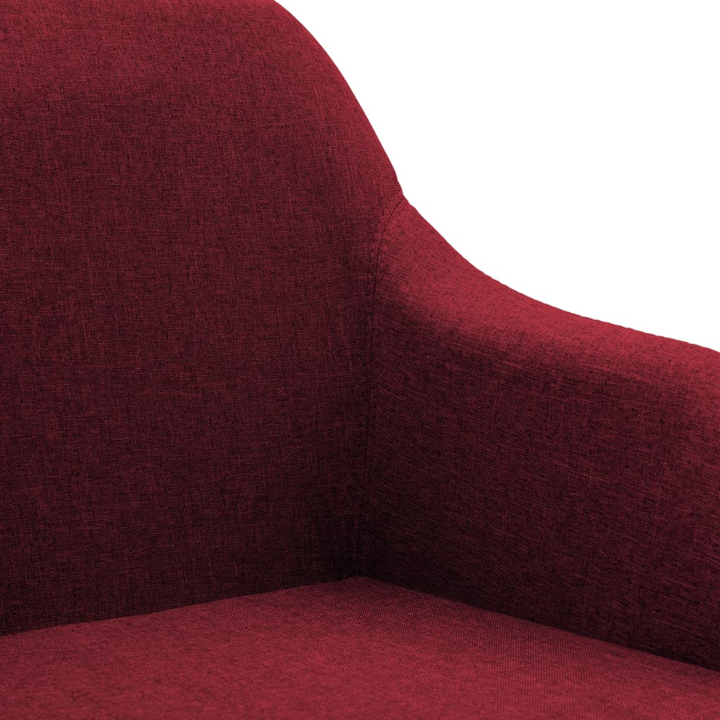vidaXL 2x Swivel Dining Chairs Wine Red Fabric