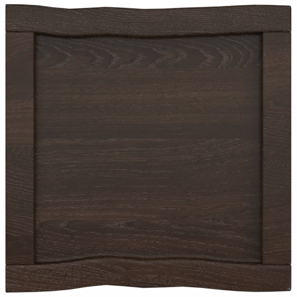 vidaXL Table Top Dark Brown 40x40x(2-4) cm Treated Solid Wood Live Edge