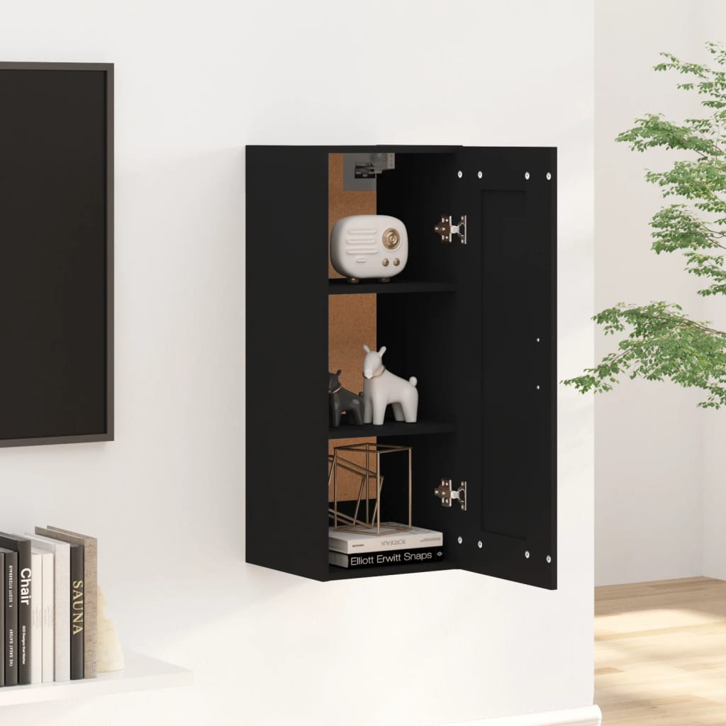 vidaXL Hanging Cabinet Black 35x34x90 cm Engineered Wood