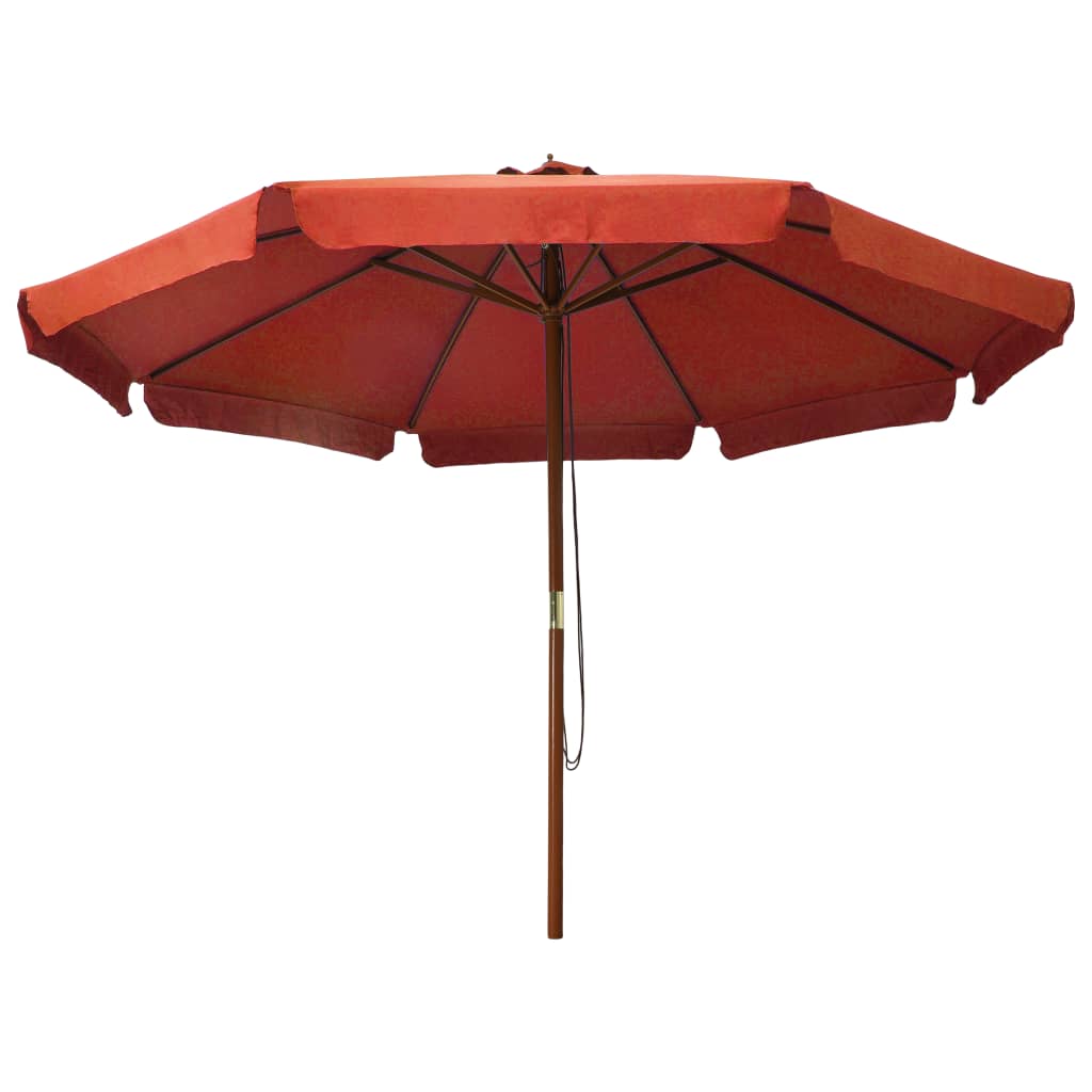 vidaXL Outdoor Parasol with Wooden Pole 330 cm Terracotta