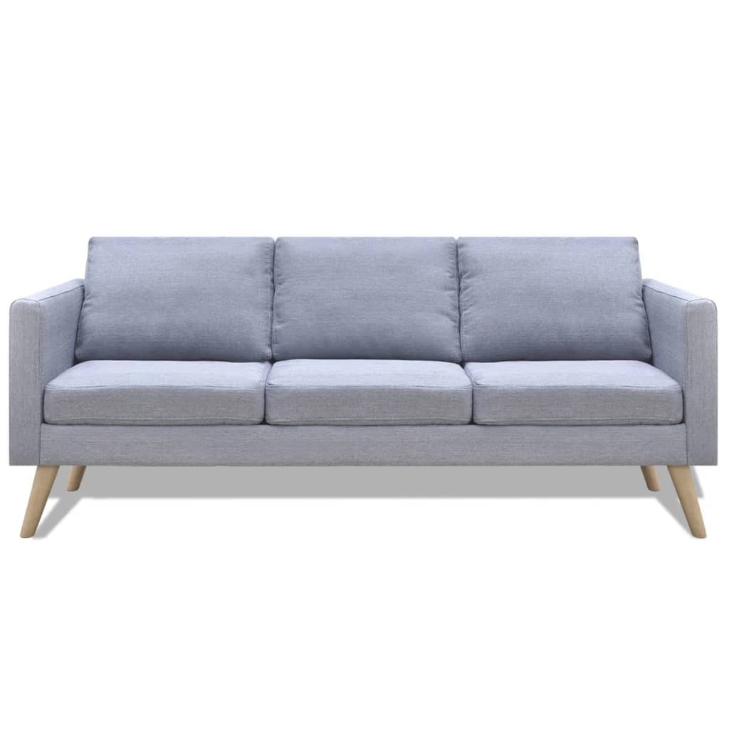 vidaXL Sofa Set 2-Seater and 3-Seater Fabric Light Grey
