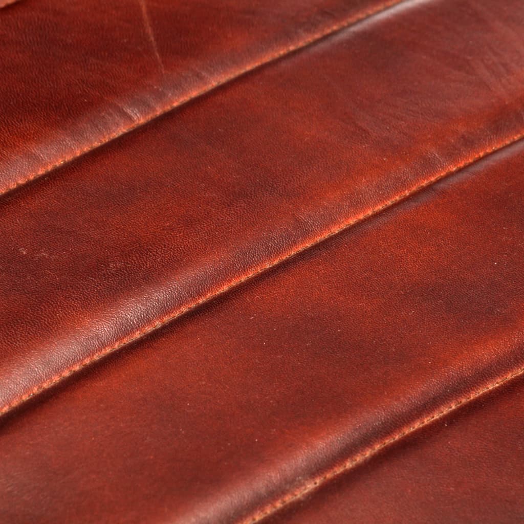 vidaXL Armchair Dark Brown Real Leather