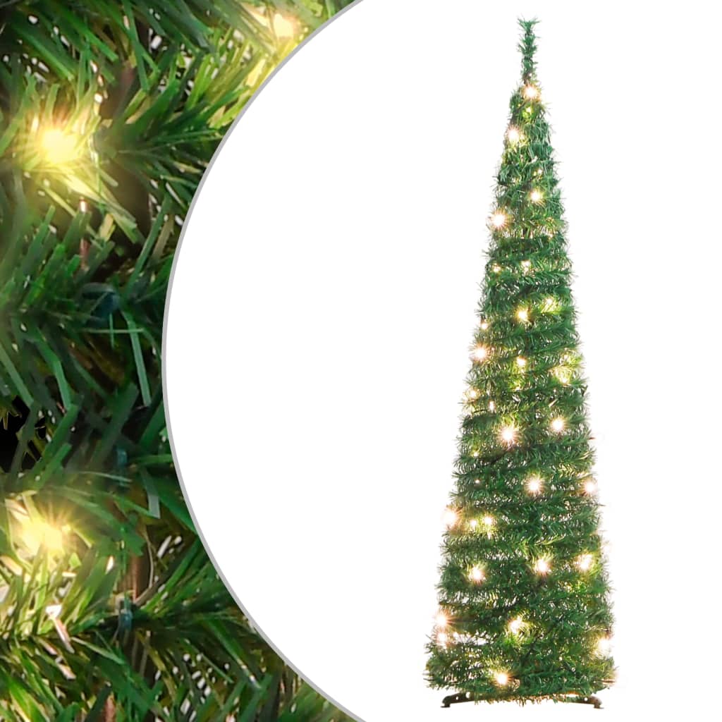 vidaXL Artificial Christmas Tree Pop-up 50 LEDs Green 120 cm