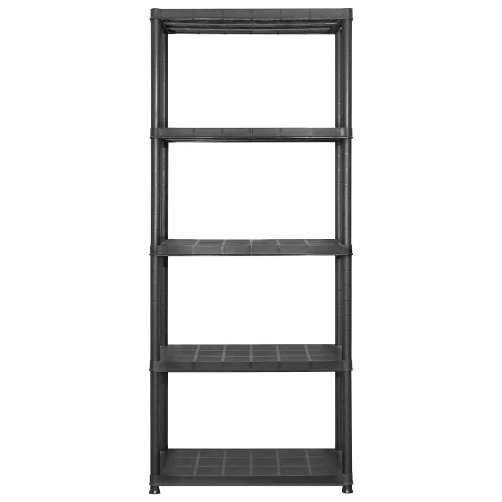 vidaXL Storage Shelf 5-Tier Black 284x38x170 cm Plastic