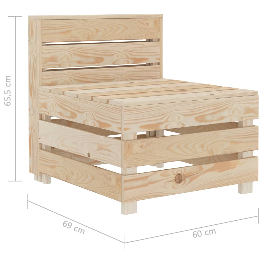 vidaXL Garden 4-Seater Pallet Sofa Wood