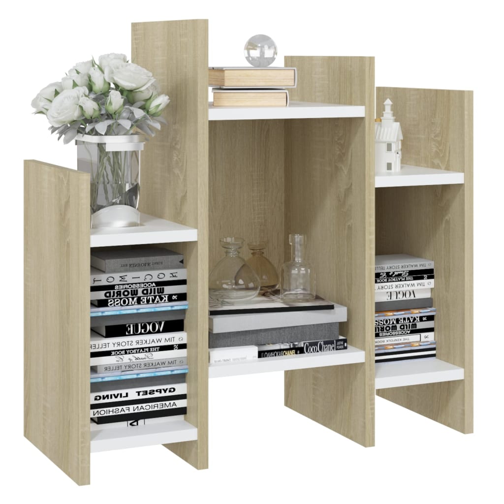 vidaXL Side Cabinet Sonoma Oak and White 60x26x60 cm Engineered Wood