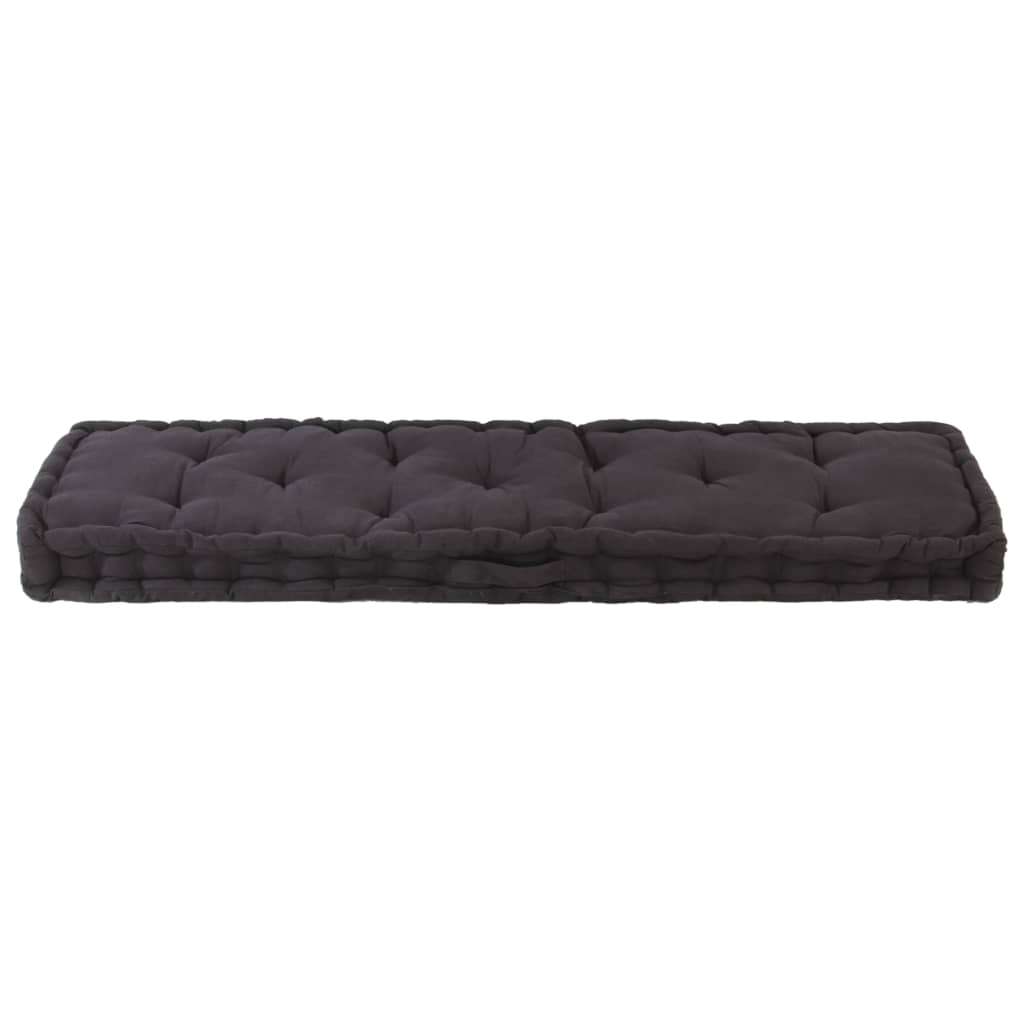 vidaXL Pallet Floor Cushion Cotton 120x40x7 cm Black
