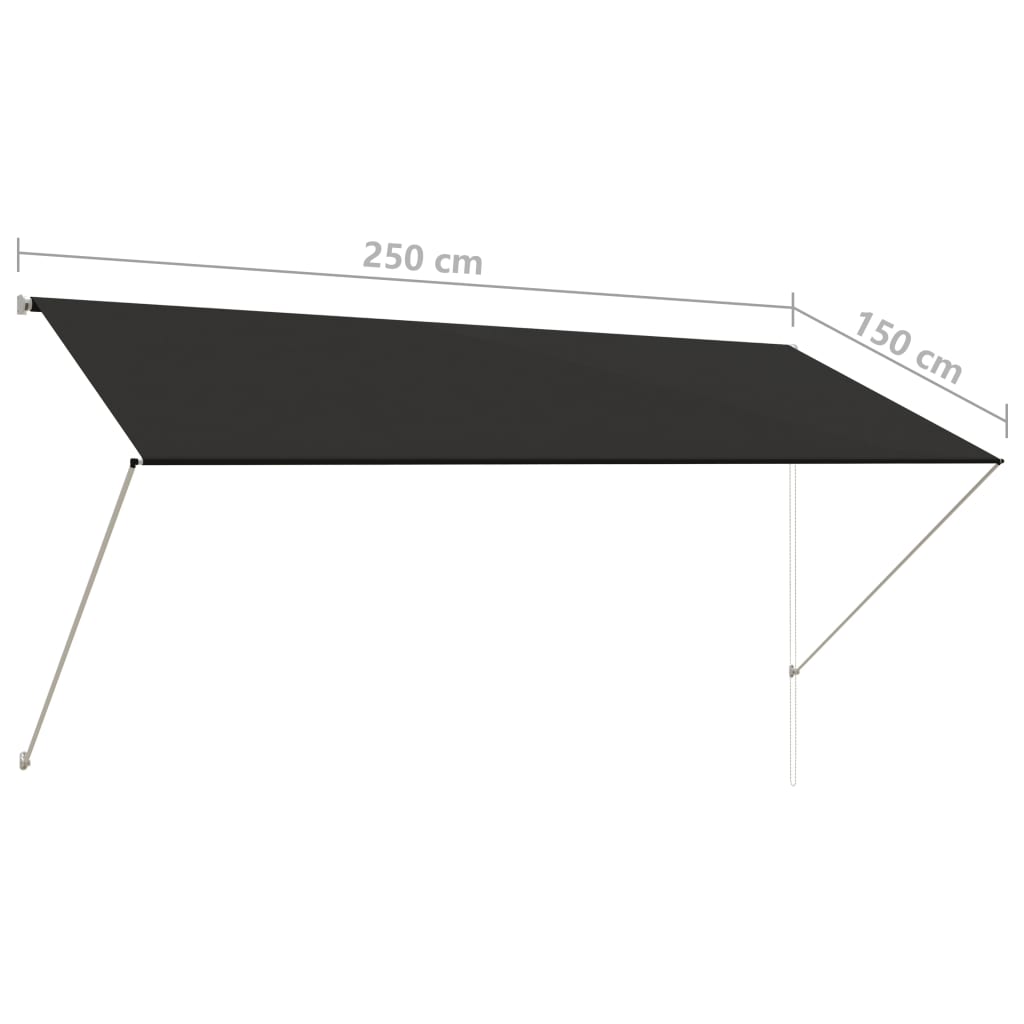 vidaXL Retractable Awning 250x150 cm Anthracite