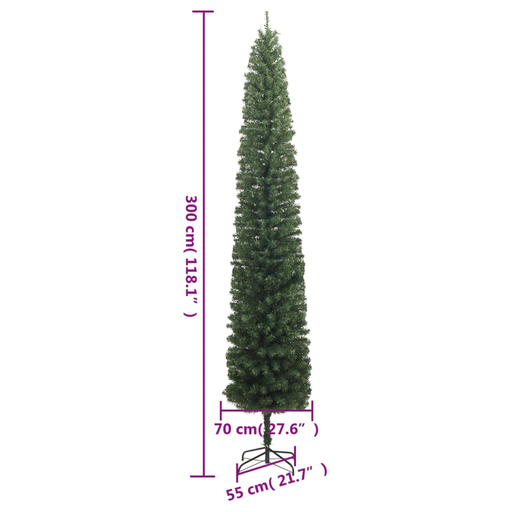 vidaXL Slim Christmas Tree 300 LEDs 300 cm