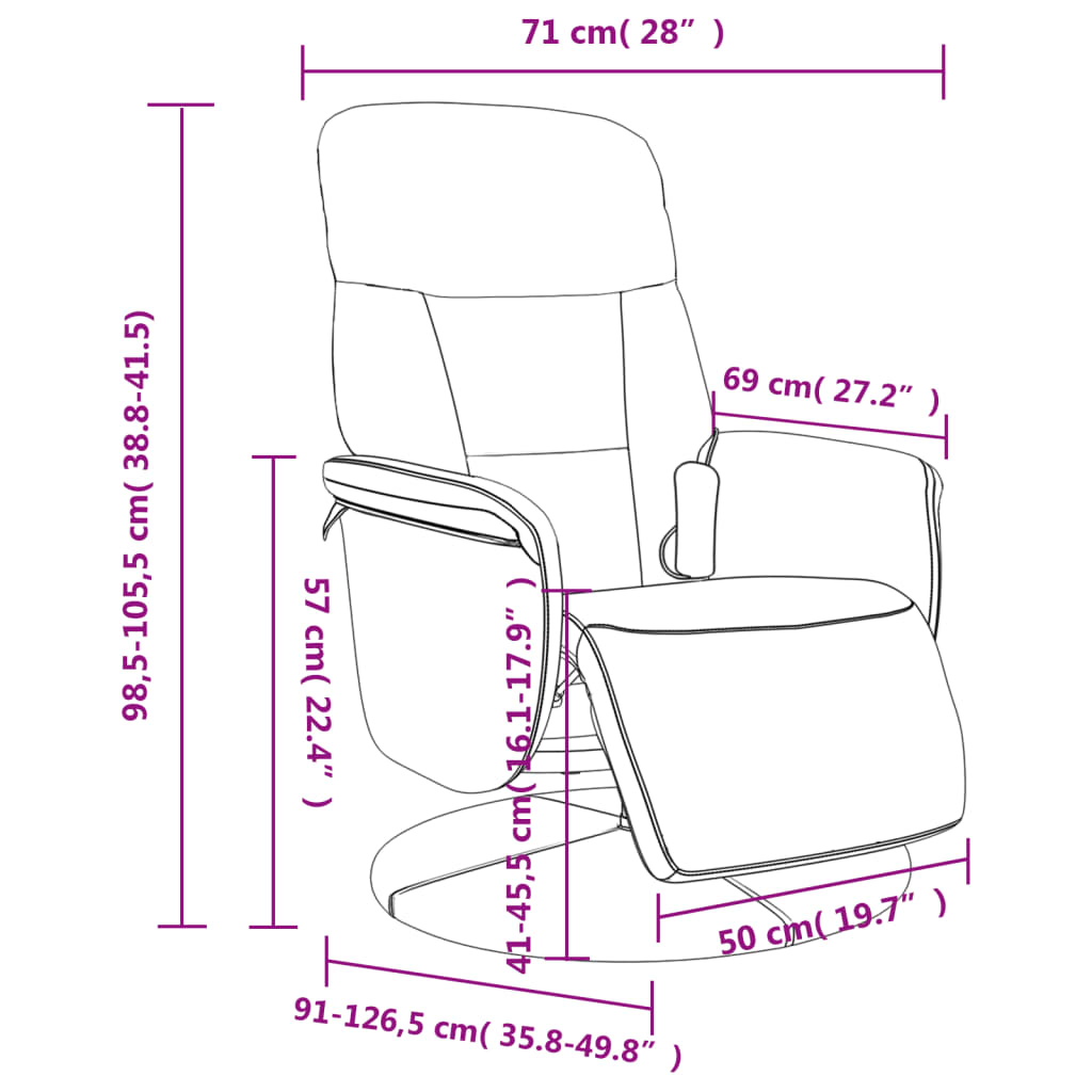 vidaXL Massage Recliner Chair with Footrest Dark Grey Velvet
