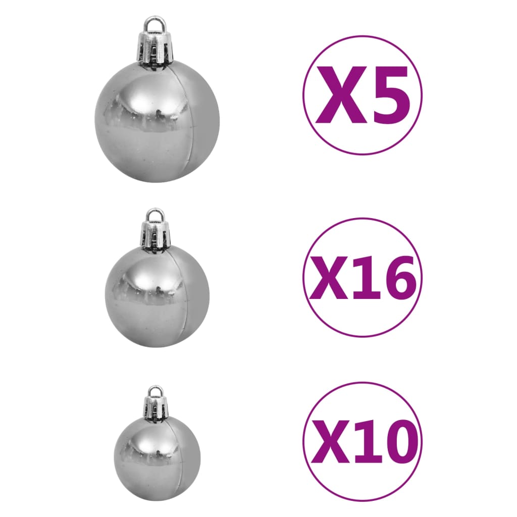 vidaXL Artificial Pre-lit Christmas Tree with Ball Set&Pine Cones 240 cm