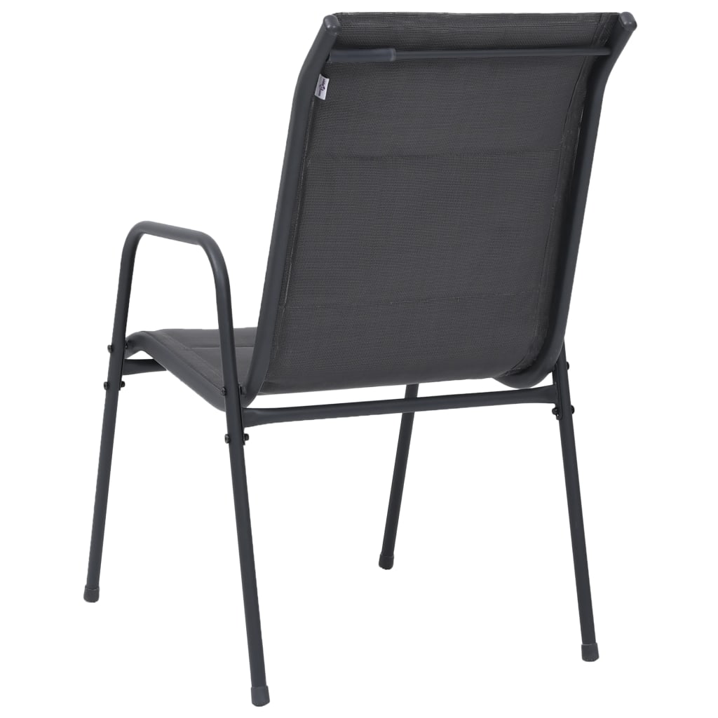 vidaXL Stackable Garden Chairs 2 pcs Steel and Textilene Anthracite