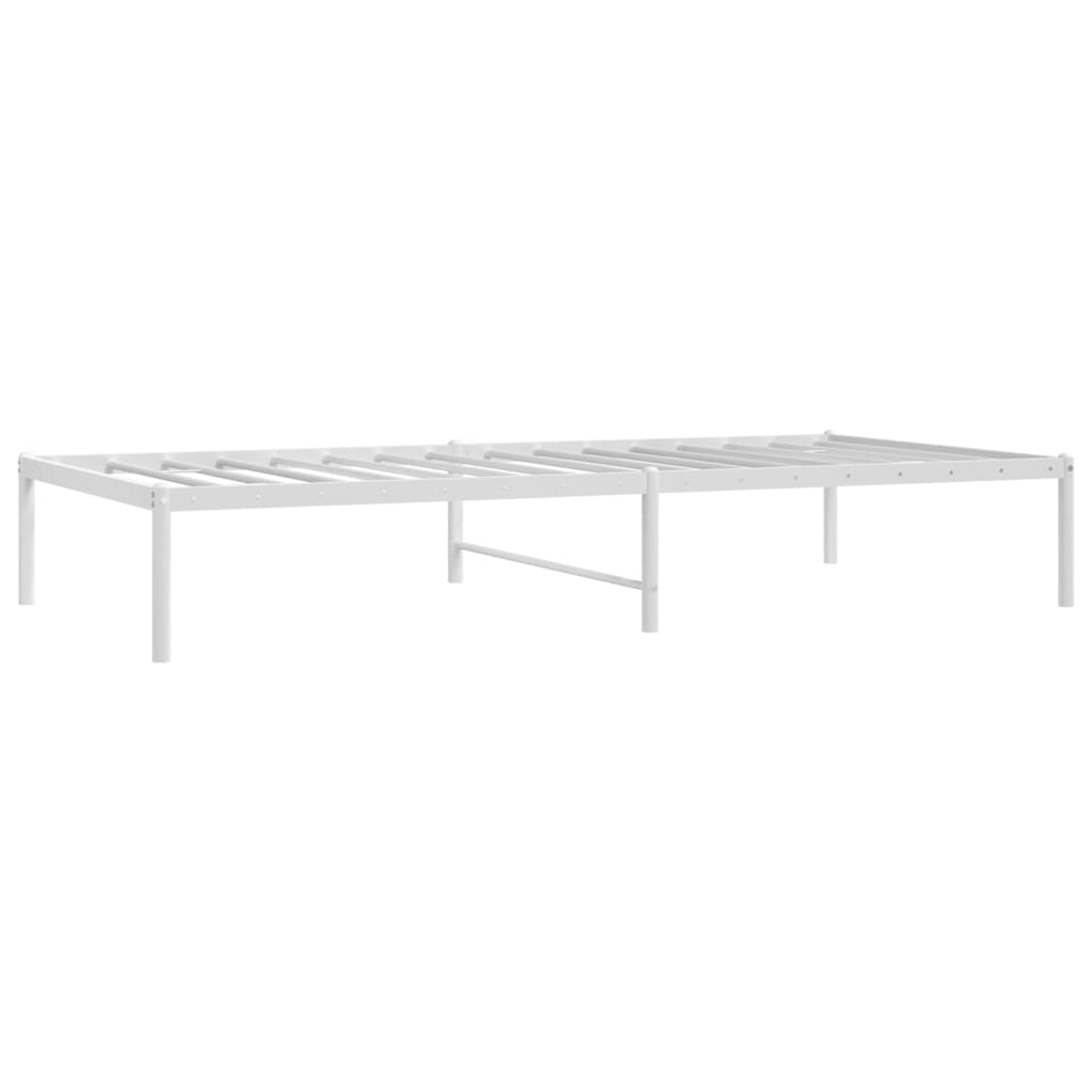 vidaXL Metal Bed Frame White 90x190 cm Single