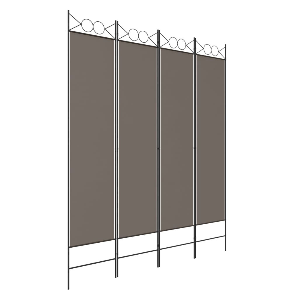 vidaXL 4-Panel Room Divider Anthracite 160x220 cm Fabric