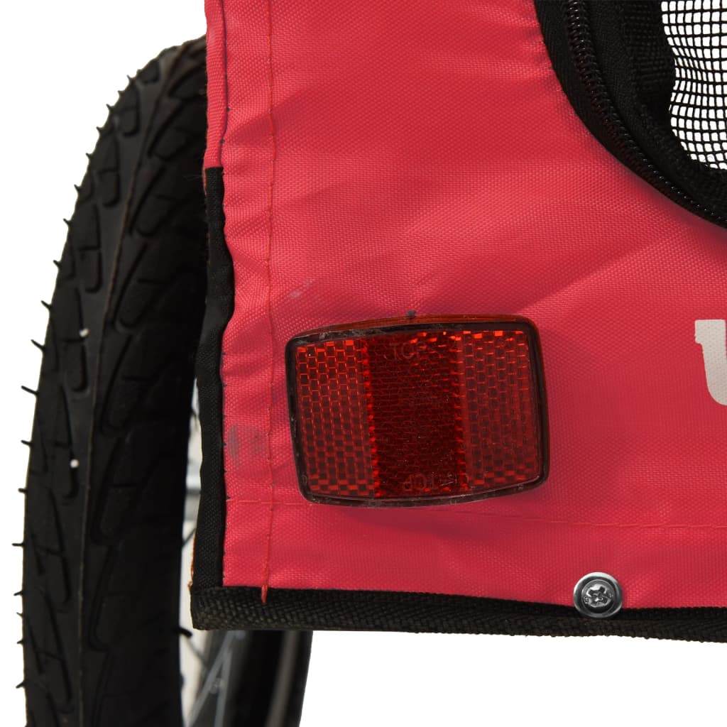 vidaXL Pet Bike Trailer Red and Black Oxford Fabric&Iron
