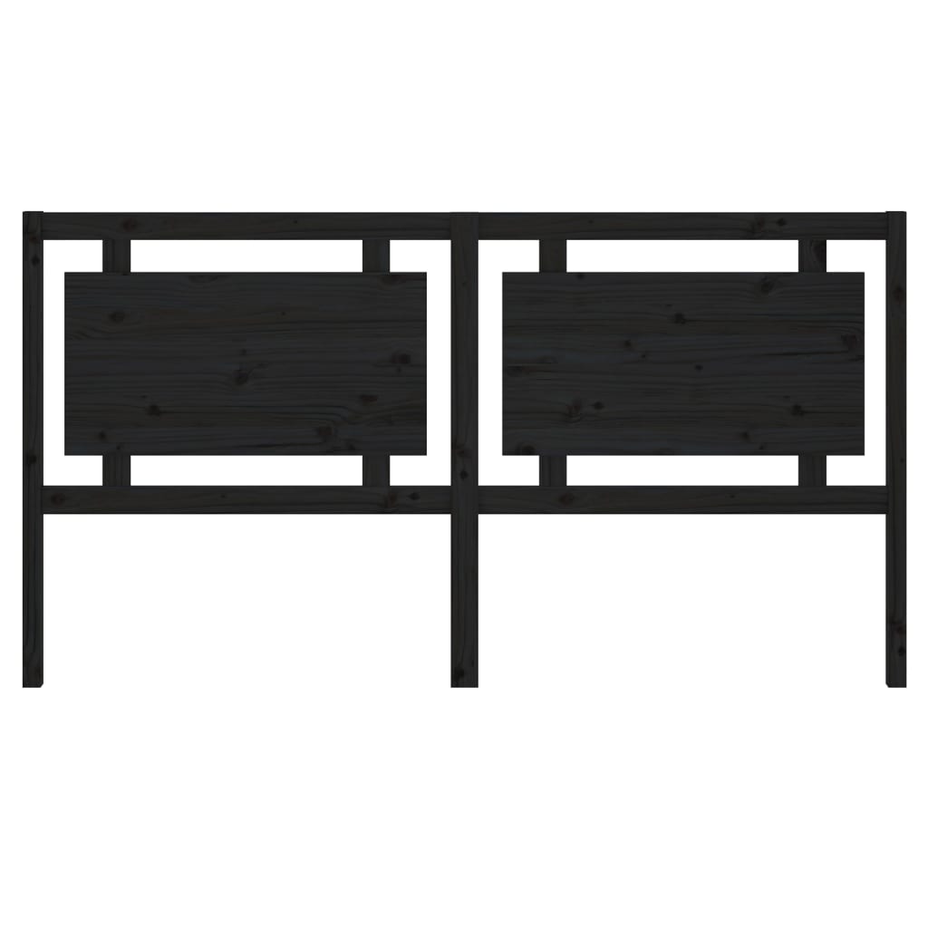 vidaXL Bed Headboard Black 185.5x4x100 cm Solid Pine Wood