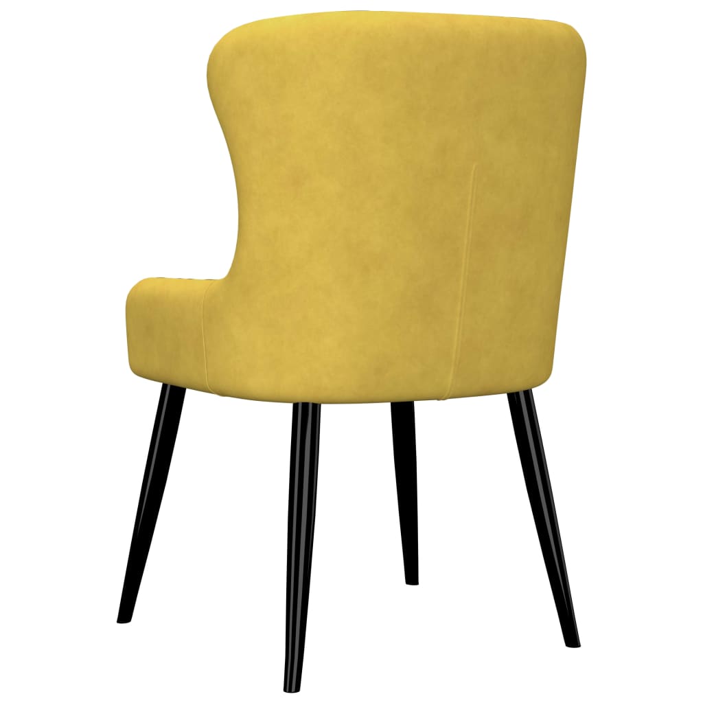 vidaXL Dining Chairs 2 pcs Yellow Velvet