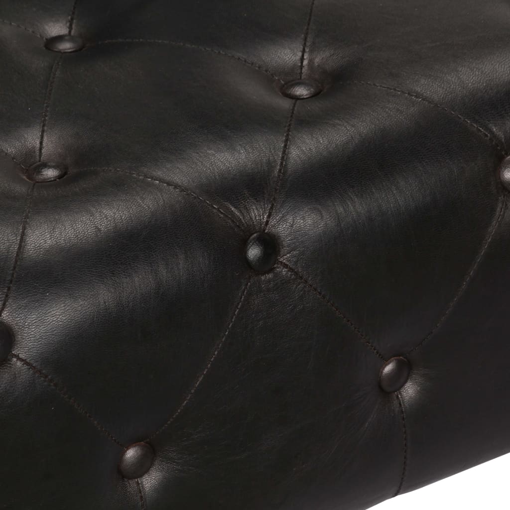 vidaXL Aviator Armchair Black Real Leather