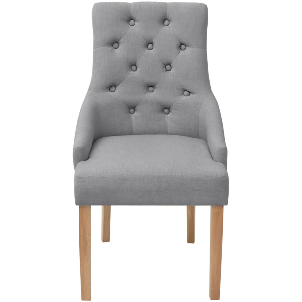 vidaXL Dining Chairs 2 pcs Light Grey Fabric