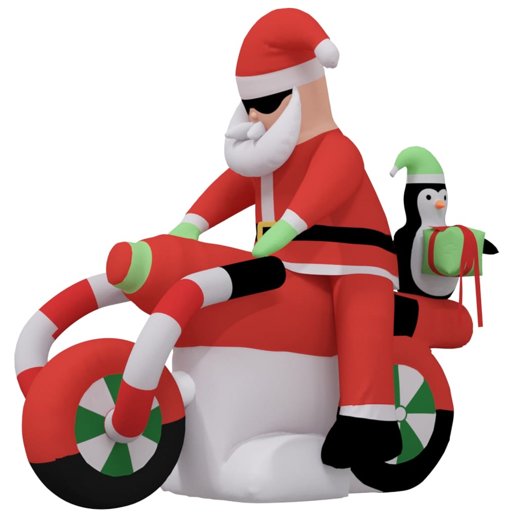 vidaXL Christmas Inflatable Santa on Motorcycle LED 158 cm