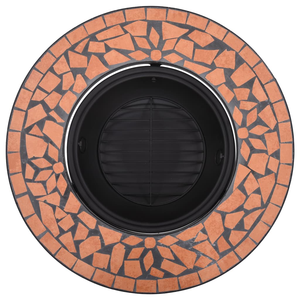 vidaXl Mosaic Fire Pit Terracotta 68cm Ceramic