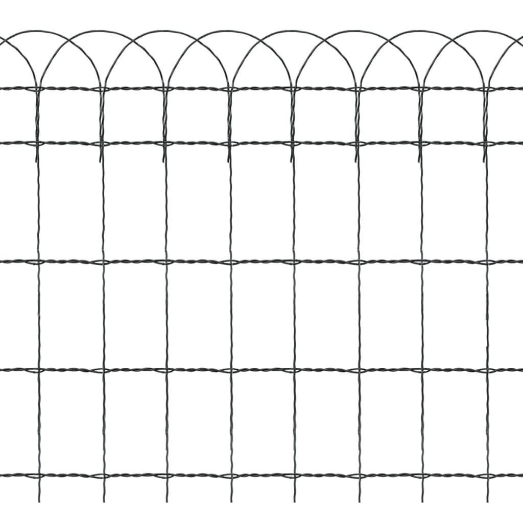 vidaXL Garden Border Fence Powder-coated Iron 10x0.65 m
