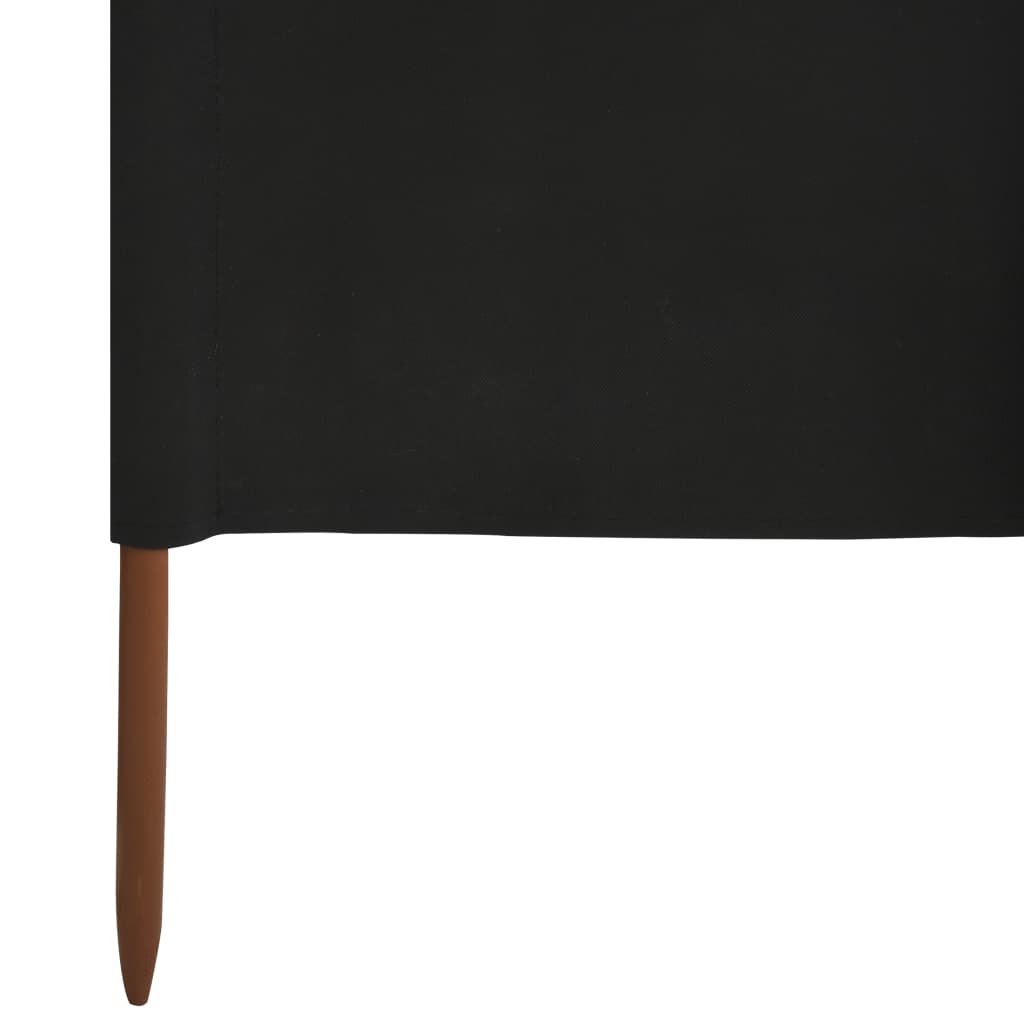 vidaXL 3-panel Wind Screen Fabric 400x120 cm Black