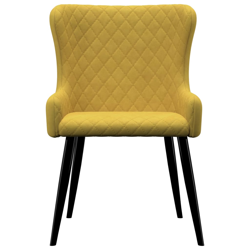 vidaXL Dining Chairs 2 pcs Yellow Velvet