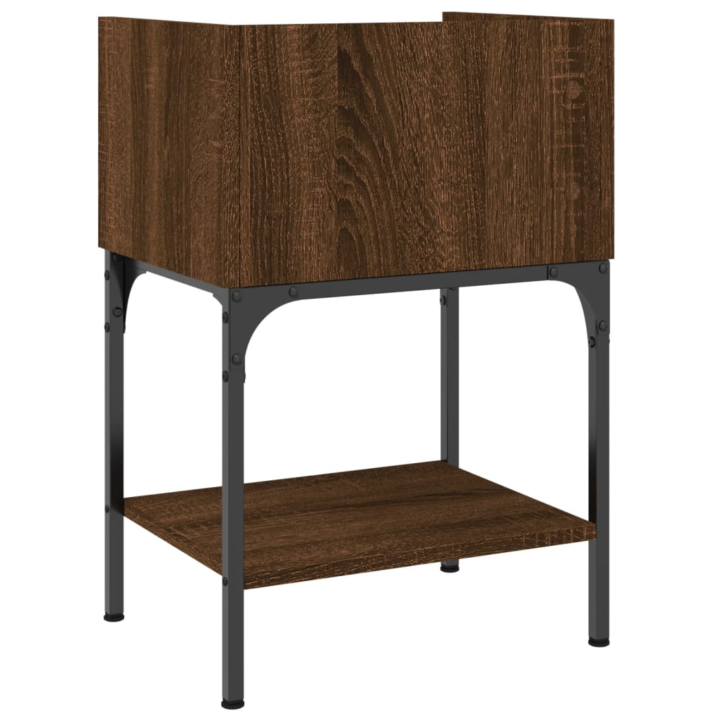 vidaXL Bedside Table Brown Oak 40.5x31x60 cm Engineered Wood