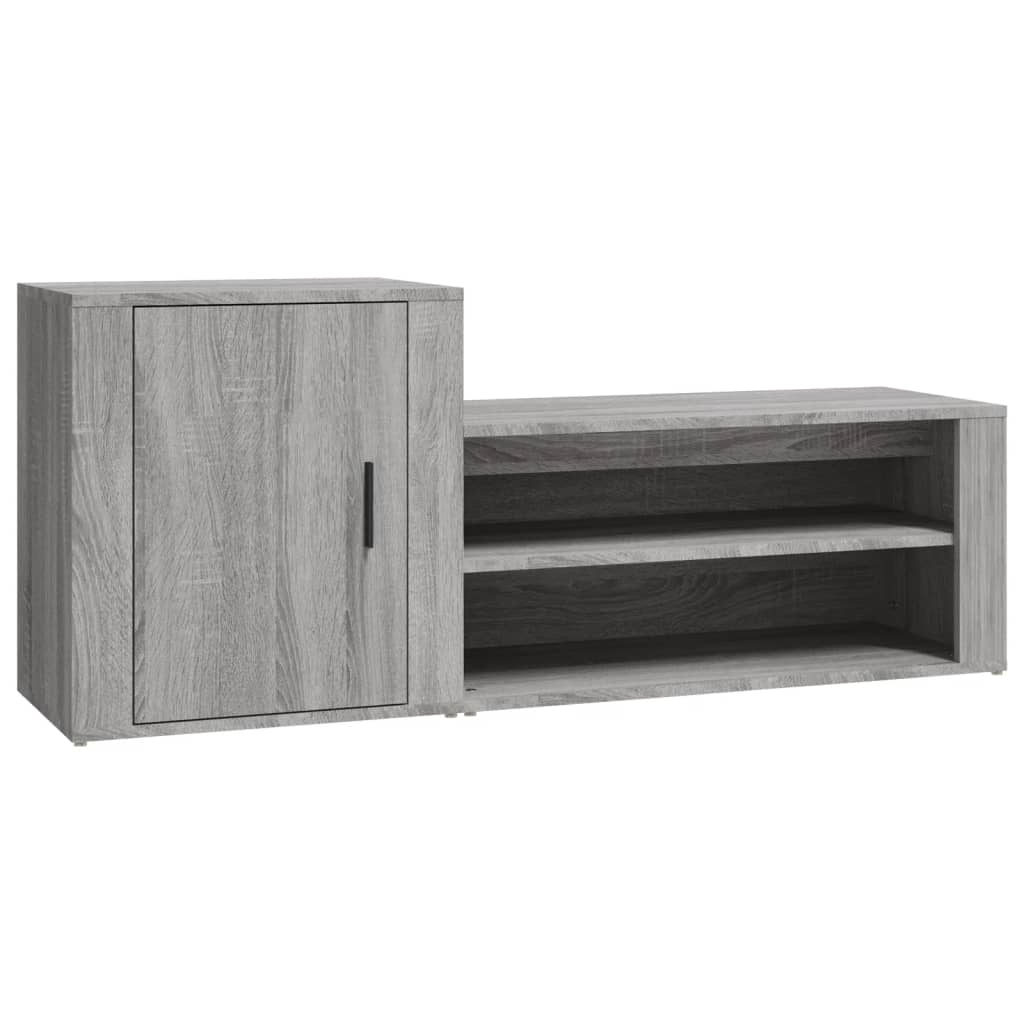 vidaXL Shoe Cabinet Grey Sonoma 130x35x54 cm Engineered Wood