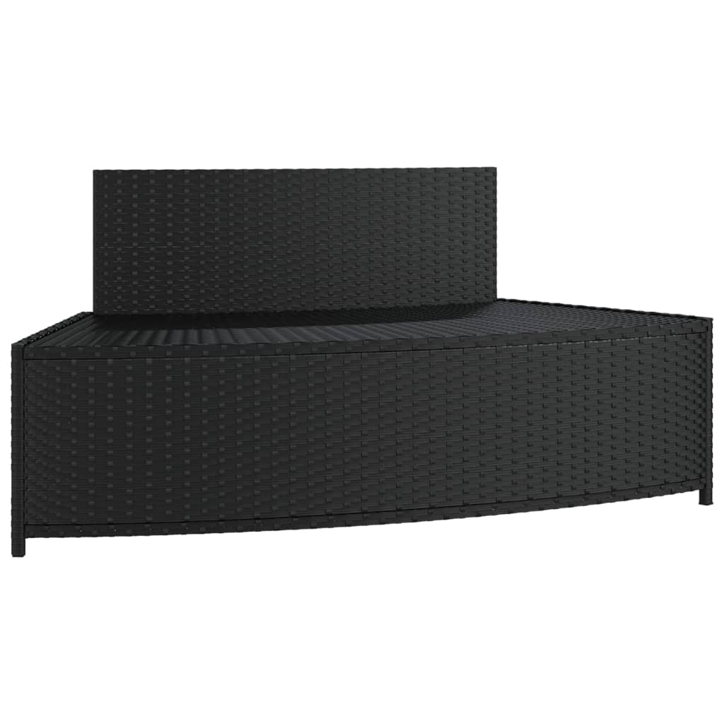 vidaXL Spa Benches with Cushions 2 pcs Black Poly Rattan
