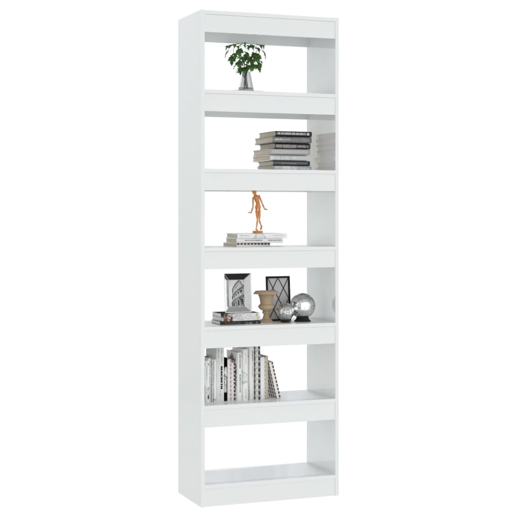 vidaXL Book Cabinet/Room Divider High Gloss White 60x30x198 cm