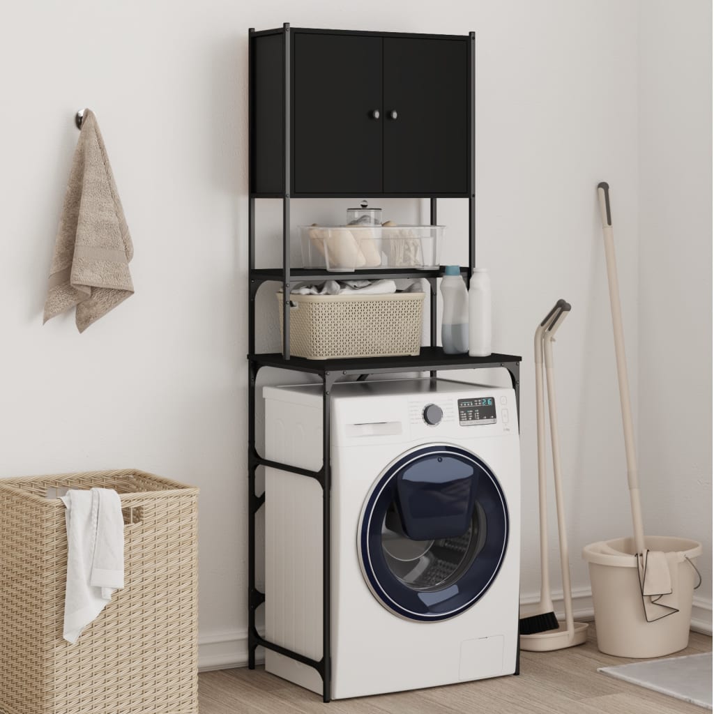 vidaXL Washing Machine Cabinet Black 68x48.5x194 cm