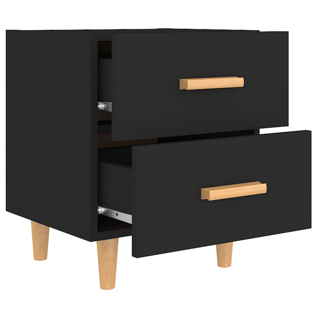 vidaXL Bed Cabinets 2 pcs Black 40x35x47.5 cm