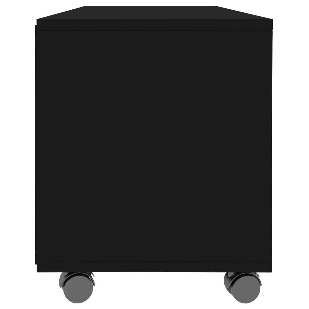 vidaXL TV Cabinet with Castors Black 90x35x35 cm Engineered Wood