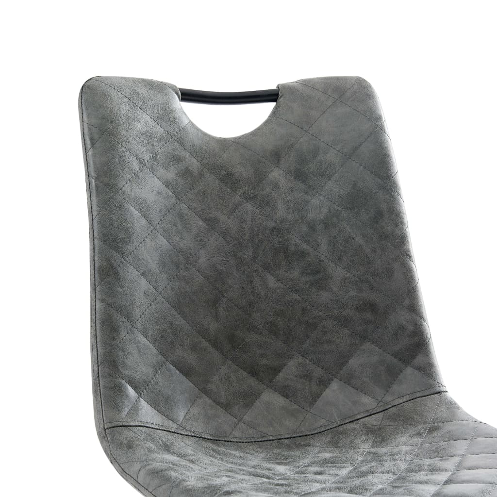vidaXL Dining Chairs 2 pcs Dark Grey Faux Leather