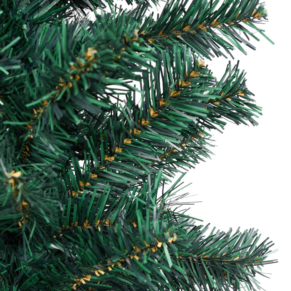 vidaXL Slim Artificial Pre-lit Christmas Tree with Ball Set Green 180 cm