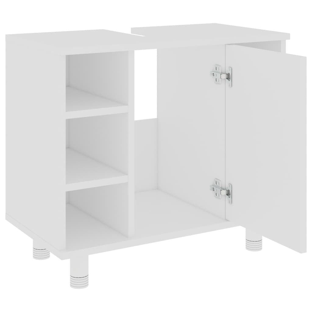 vidaXL 4 Piece Bathroom Furniture Set White Engineered Wood