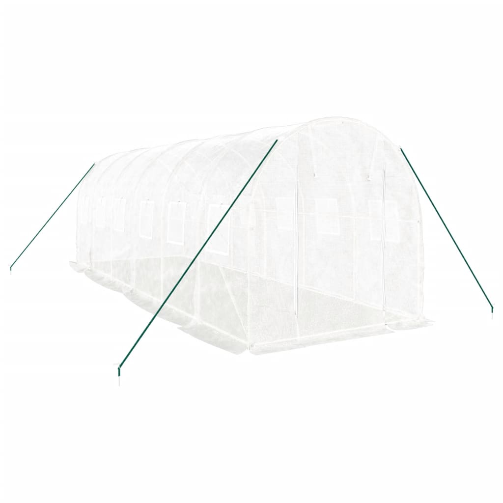 vidaXL Greenhouse with Steel Frame White 12 m² 6x2x2 m