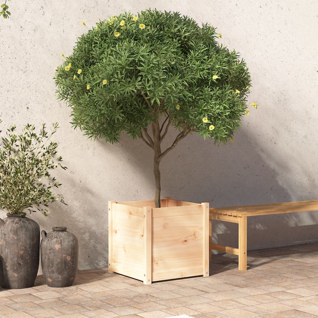 vidaXL Garden Planter 50x50x50 cm Solid Pinewood