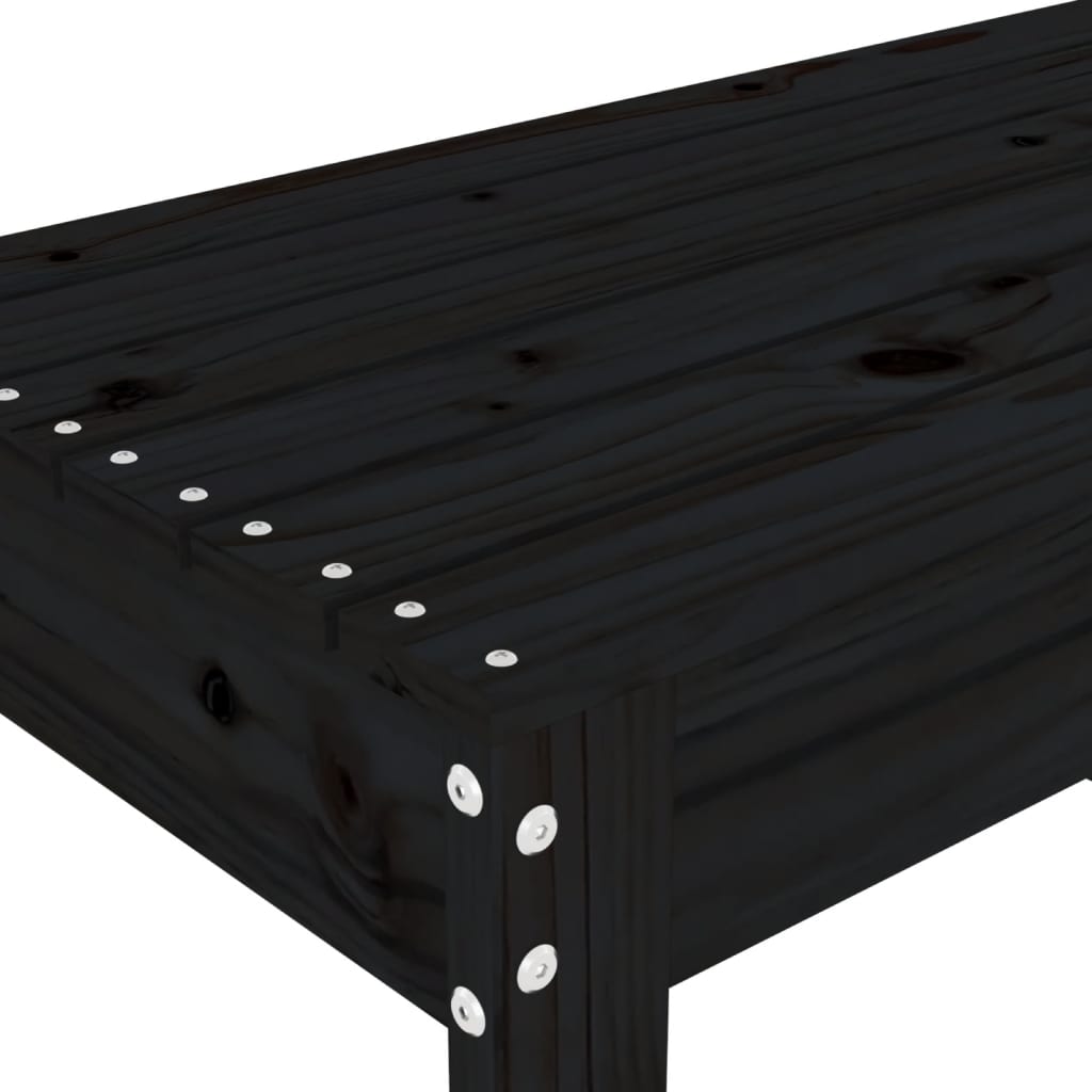 vidaXL Garden Bench Black 110x38x45 cm Solid Wood Pine