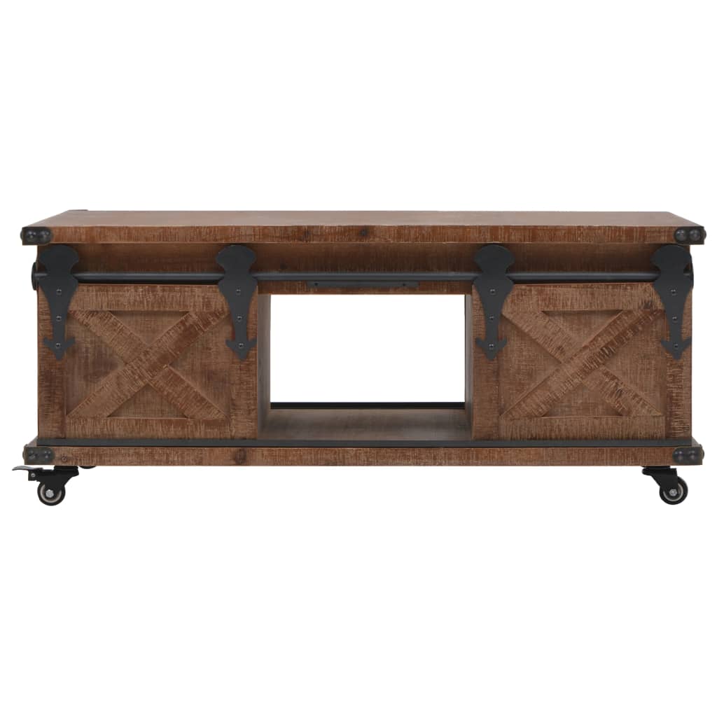 vidaXL Coffee Table Solid Fir Wood 91x51x38 cm Brown