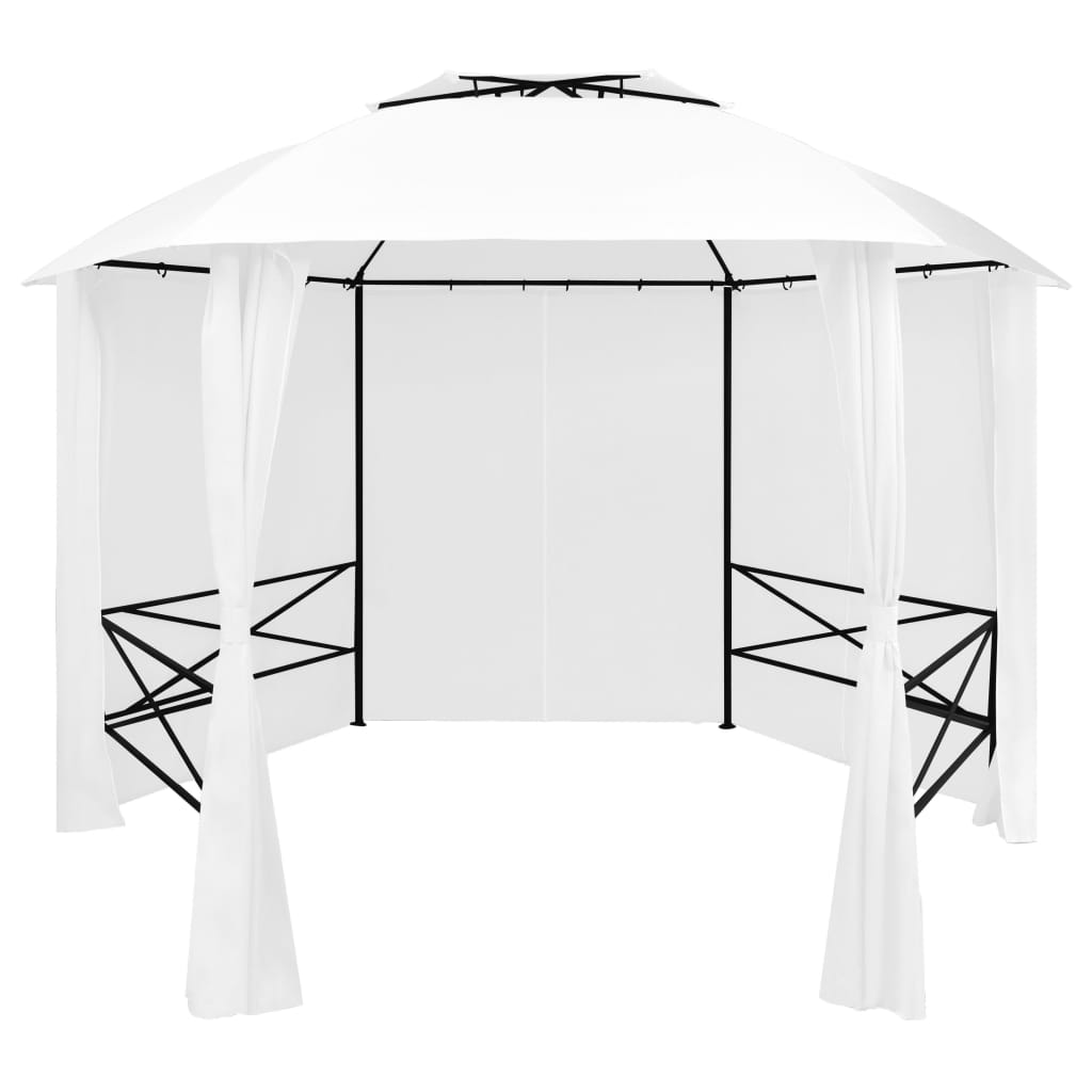 vidaXL Garden Marquee with Curtains 360x312x265 cm White 180 g/m²