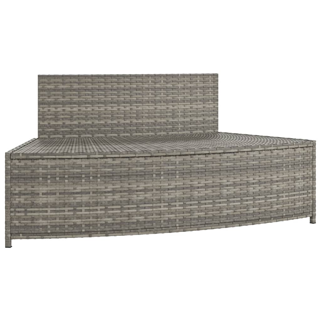 vidaXL Spa Benches with Cushions 2 pcs Grey Poly Rattan