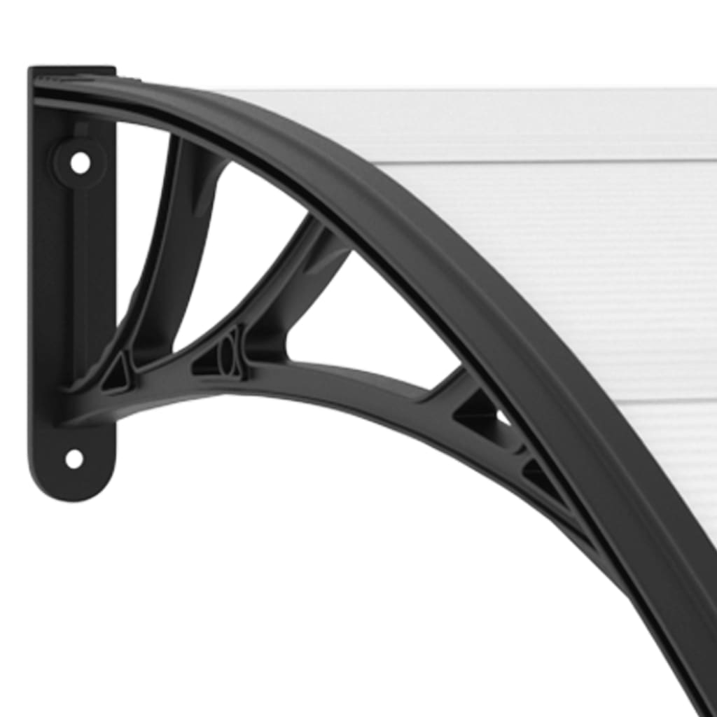 vidaXL Door Canopy Black and Transparent 300x80 cm PC