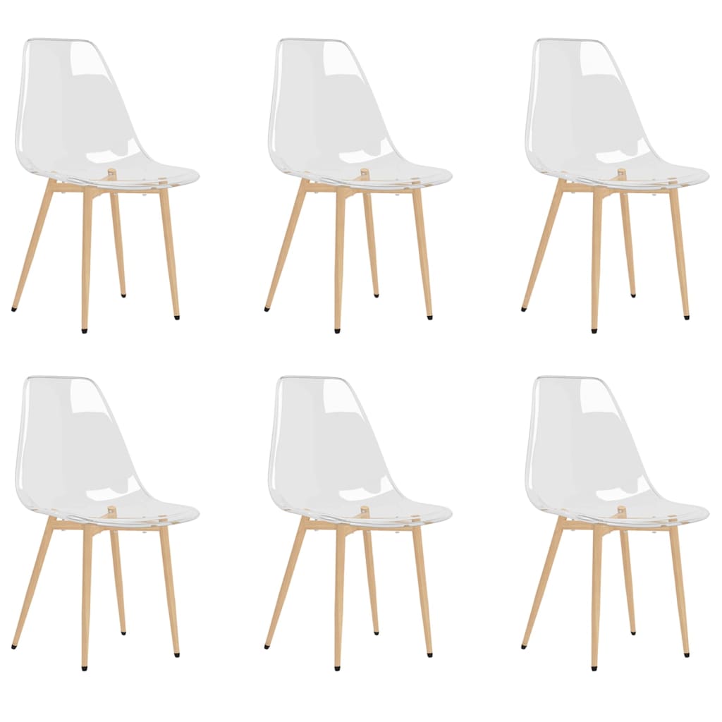 vidaXL Dining Chairs 6 pcs Transparent PET