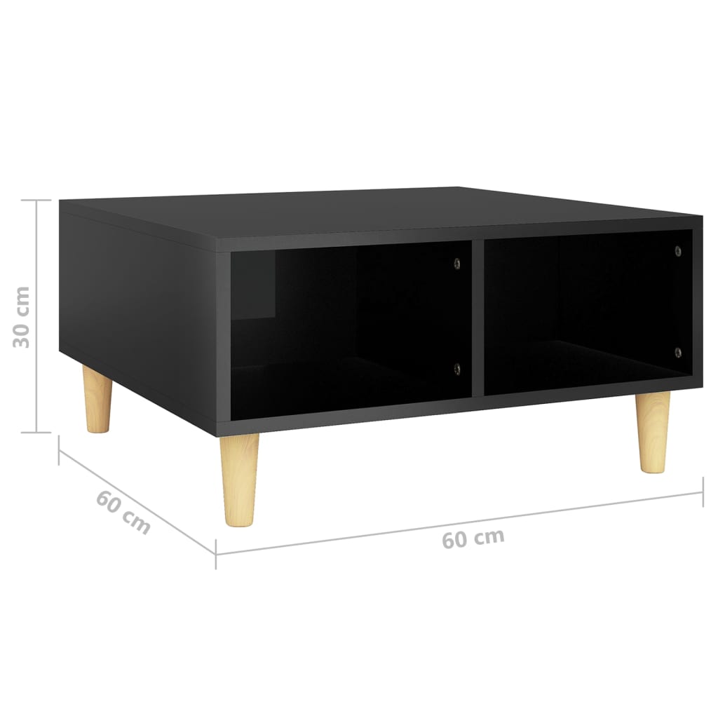 vidaXL Coffee Table High Gloss Black 60x60x30 cm Engineered Wood