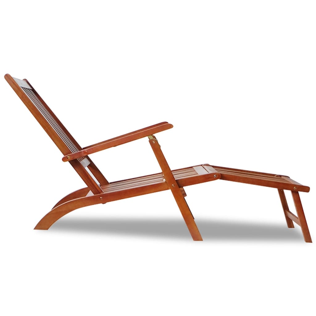 vidaXL Outdoor Deck Chair with Footrest Solid Acacia Wood