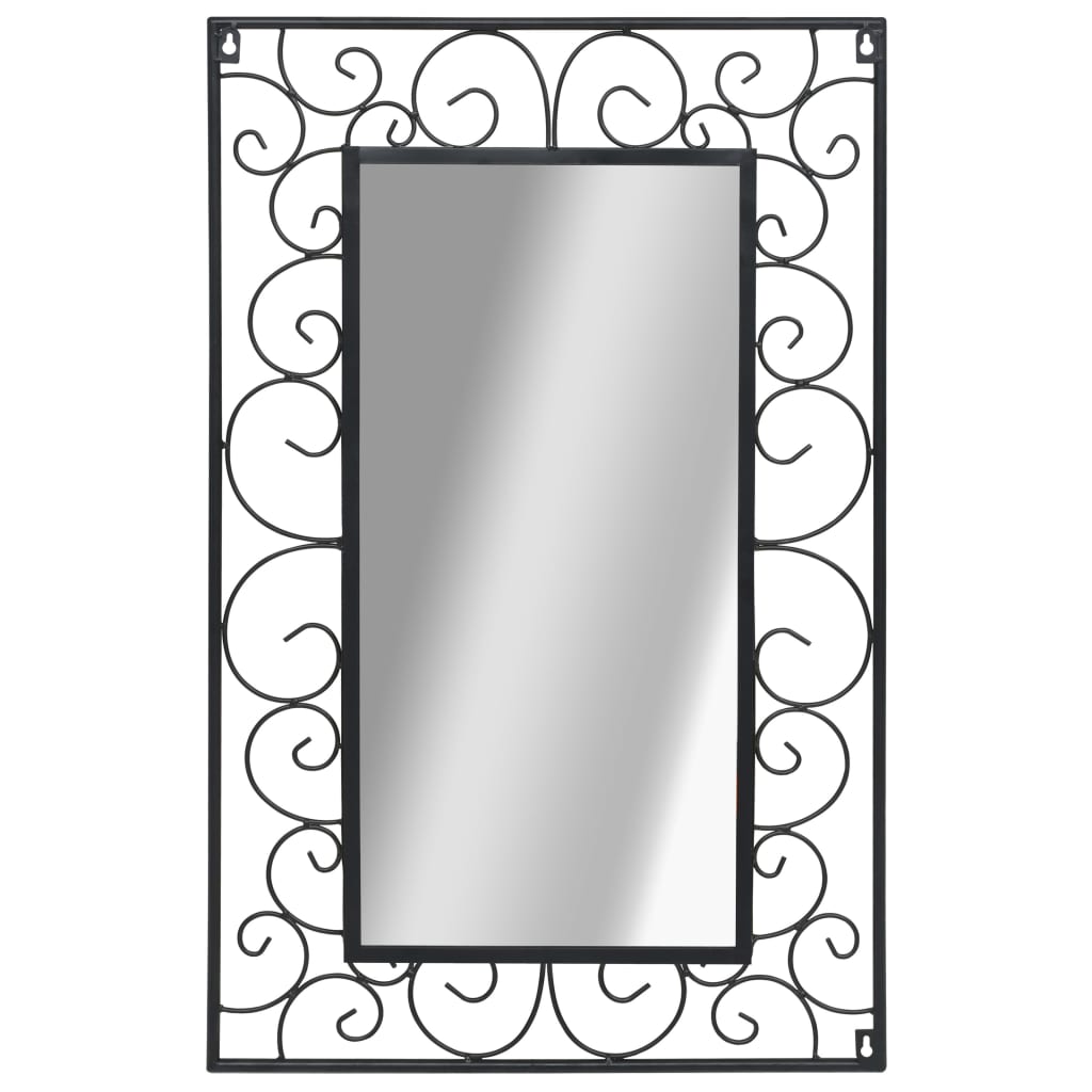 vidaXL Garden Wall Mirror Rectangular 50x80 cm Black